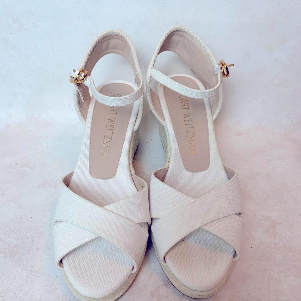 Stuart Weitzman espadrilles wedges 9.5 wide